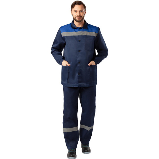Костюм рабочий летний муж. л16-КБР с СОП син/вас (р.72-74) 194-200
