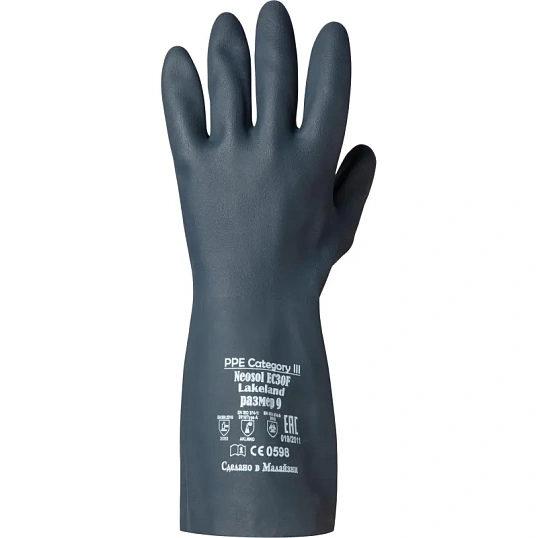 Перчатки защитные неопрен Lakeland Neosol EC30F цв.черный р.9