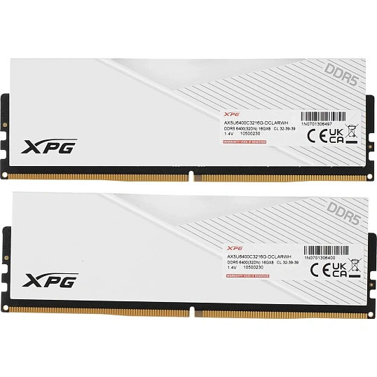 Модуль памяти ADATA DDR5 DIMM 32GB 6400MHz 2x16GB(AX5U6400C3216G-DCLARWH)
