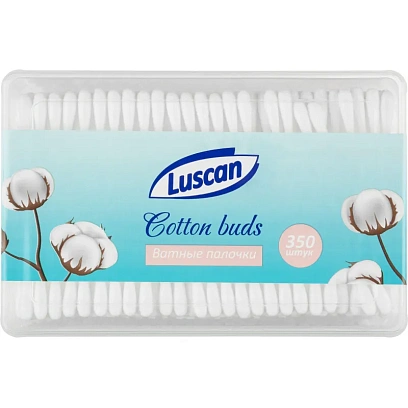 Палочки ватные Luscan   пластик. моноблок 350шт/уп