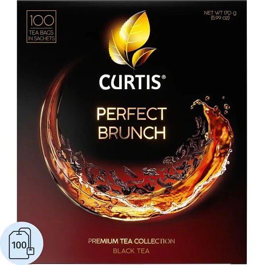 Чай Curtis Perfect Brunch черн с послевкус вишневой косточки,1,7гх100сашет