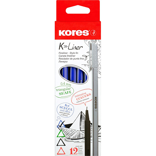 Линер Kores 0,4мм синий 28101
