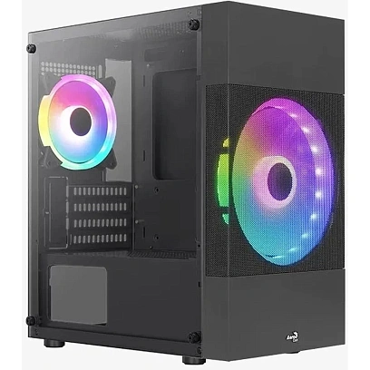 Корпус Aerocool Atomic Lite-G-BK-v2 чер.безБП mATX 6x120/2x140mm