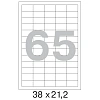 Этикетки самоклеящиеся кауч.к 38х21,2 65шт/л А4(100л/уп)