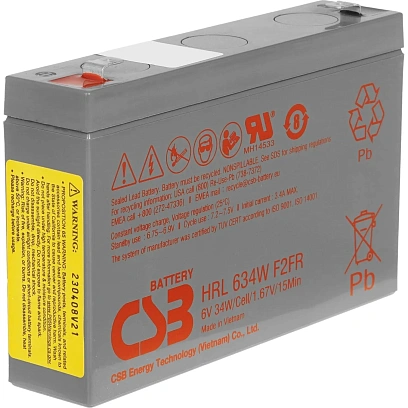 Батарея для ИБП CSB серия HRL, HRL634W F2 FR, 6В/8.5Ач