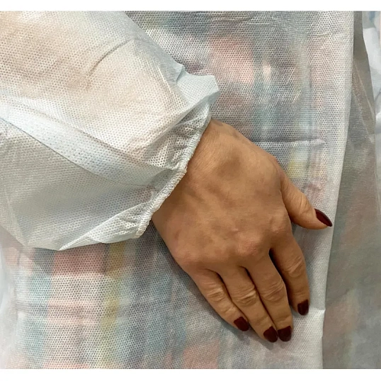 Халат хирург. стер, рук.рез, дл.140 см, р.50-52, пл.25, смс, 1шт