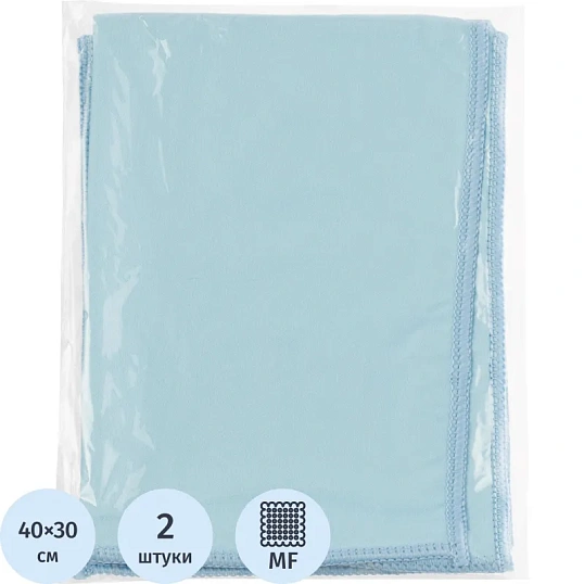 Салфетка хозяйственная HQ Profiline д/глян пов 30х40см 170г/м2 синяя 2шт/уп