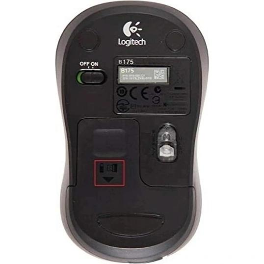 Мышь компьютерная Logitech B175 черн. 1000dpi беспр. USB 2but(910-004332)