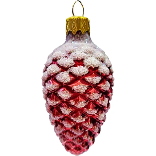 Игрушка НГ елочн Шишка в снегу, красн,в подар.кор.,h9см НГ,ФУ-2-90/11 кр.гл