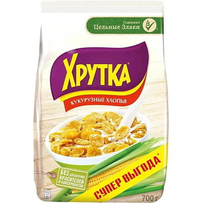 Хлопья кукурузные Хрутка хрустящие, обогащенные кальцием, 700г