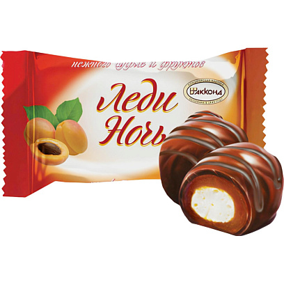 Конфеты шоколадные Акконд Леди Ночь с курагой, 500г