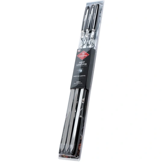 Набор шампуров больших с дерев. ручками Forester в блистере, 6 шт., RZ-60WB