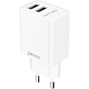 Зарядное устройство сетевое PERO TC02 2USB 2.1A белый