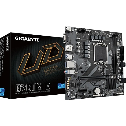 Материнская плата Gigabyte B760M E, Soc-1700 Intel B760 2xDDR5 mATX