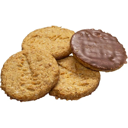 Печенье Милка из цель.муки с овсяными хлопьями,покрыт.молоч.шок., 126г