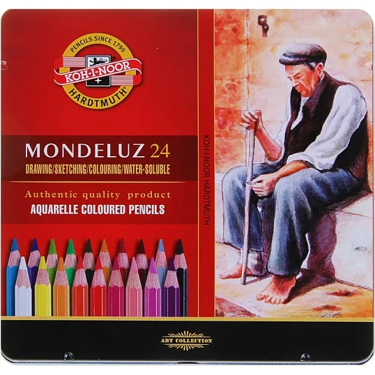 Карандаши акварельные цвет. KOH-I-NOOR MonduluzOldMan 24цв/наб 3724024001PL