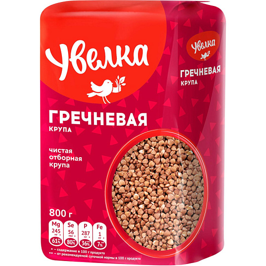 Гречка крупа Увелка ядрица отборная Экстра, 800 г