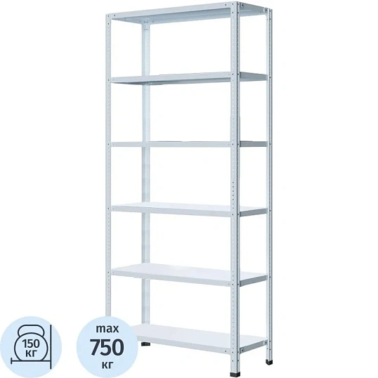 Стеллаж металлический P_МС-266 с 6-ю полками 1000x600x2200