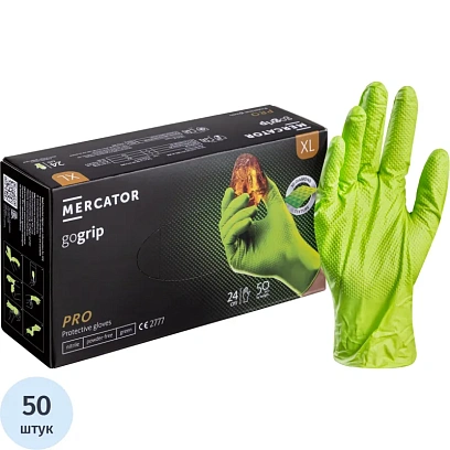 Перчатки одноразовые нитрил GOGRIP GREEN цв.зеленый (25пар/уп) рXL,ПС