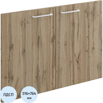 Двери Комус Мебель К-Loft тум. для оргт. 2шт. 241Т005 764х516 дуб натуральн