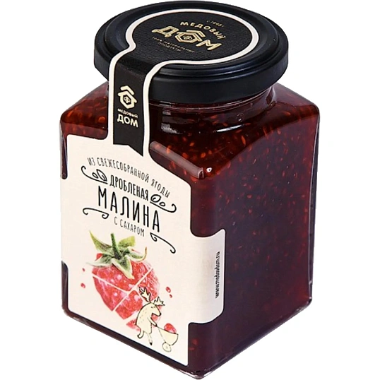 Десерт малина Медовый Дом дроблёная с сахаром, 290г