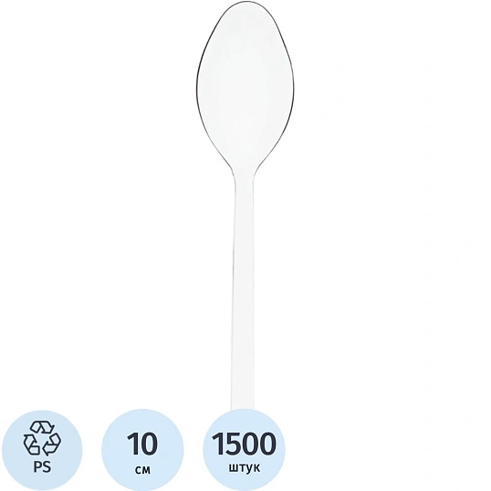 Ложка одноразовая (мини 100мм), прозр., 1500шт/кор (5020П)