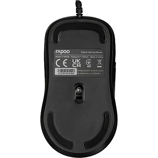 Мышь компьютерная RAPOO V16RGB проводная, цвет - черный