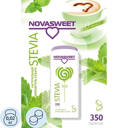 Сахарозаменитель Novasweet Стевия, 350таб