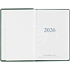 Ежедневник датированный 2026, зеленый,А6, 100х150 мм,336 стр,Agenda