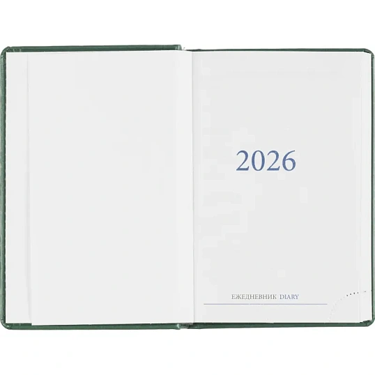 Ежедневник датированный 2026, зеленый,А6, 100х150 мм,336 стр,Agenda