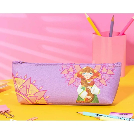 Пенал -косметичка КОМУС Три богатыря Любава,1отд,ткань,200x100х40,ПМО 32-20