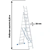 Лестница 3 х 10 ступеней, алюминиевая, трехсекционная Сибртех (97820)