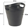 Корзина для мусора офисная 12л пластик, черная с ручками Uniplast КХУ-10