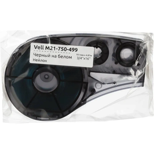 Картридж Vell M21-750-499 (19.05 мм / 4.87 м,нейлон,чер. на бел,VL110895)
