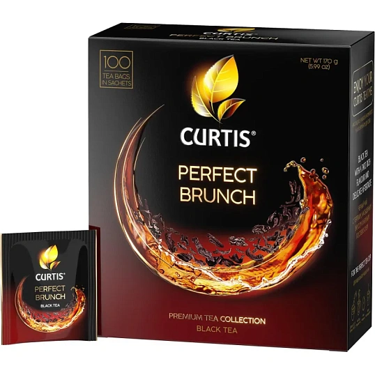 Чай Curtis Perfect Brunch черн с послевкус вишневой косточки,1,7гх100сашет