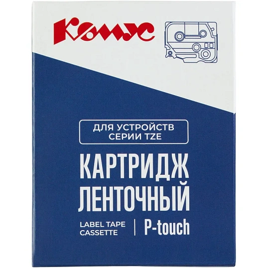 Картридж Комус TZE-132(Brother TZE-132 красный на прозрачном ,12мм/8м)