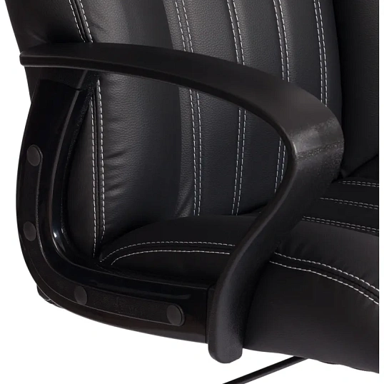 Кресло UT_Easy Chair Boston хром, (черн. подлок), кож/зам, черный, 36-6