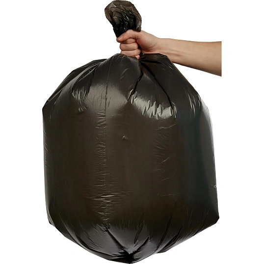 Мешки для мусора ПВД 120л 25мкм 10шт/рул черные 67х100см Luscan