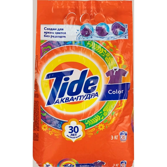 Порошок стиральный Tide Аква Пудра Color автомат 3кг д/цветного белья