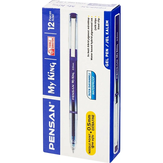 Ручка гелевая неавтомат. MY-KING GEL PEN METAL CLIP 0,5мм, синий