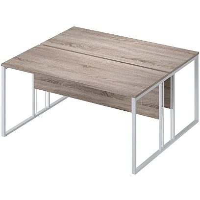 Раб.станция Комус Мебель К-Loft 241S019 1580х1370 2раб.м. дуб сон.тем/бел