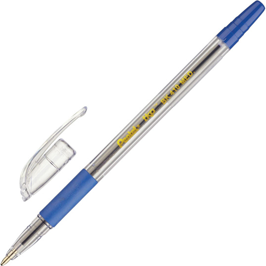 Ручка шариковая неавтомат. PENTEL BK410-С рез.манж.син д.ш. 0,7мм ЭКО