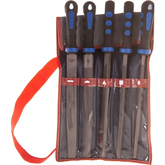 Набор напильников 250 мм,двухкомпонент рукоятки,5предметов,KING TONY 1015GQ