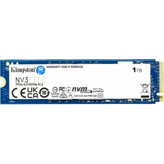 SSD накопитель  Kingston 1Tb, M.2 2280, PCIe4.0x4, 3D TLC(SNV3S/1000G)