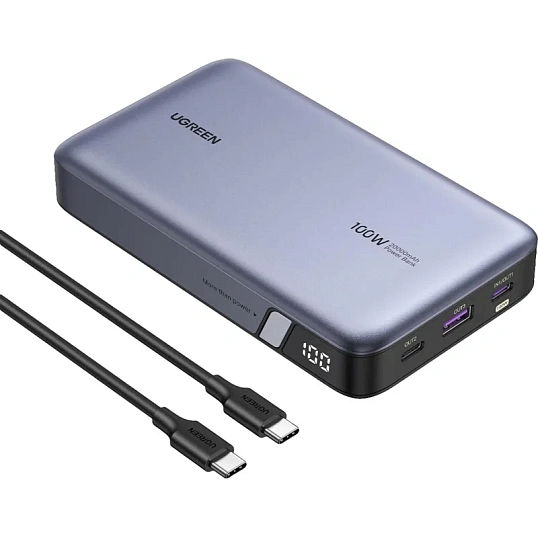 Внешний аккумулятор UGREEN PB720 (25188) 20000mAh PD 100W, серый