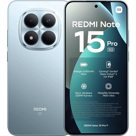 Смартфон Xiaomi Redmi Note 15 Pro 5G RU 8+256 Glacier Blue