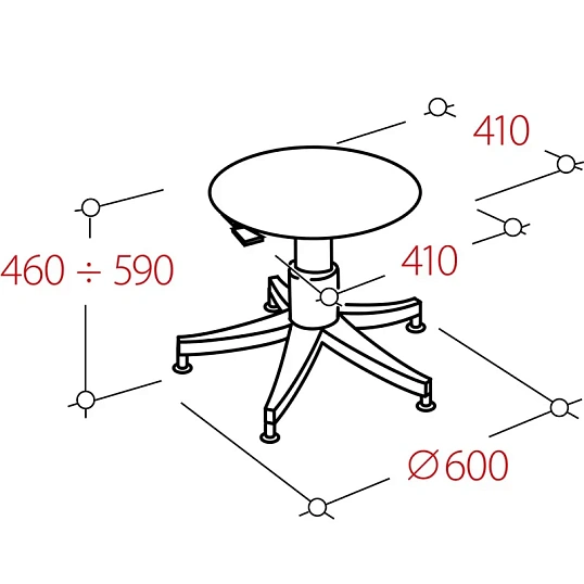 Табурет лабораторный UN_Solo gtsN . к/з черный (v4)