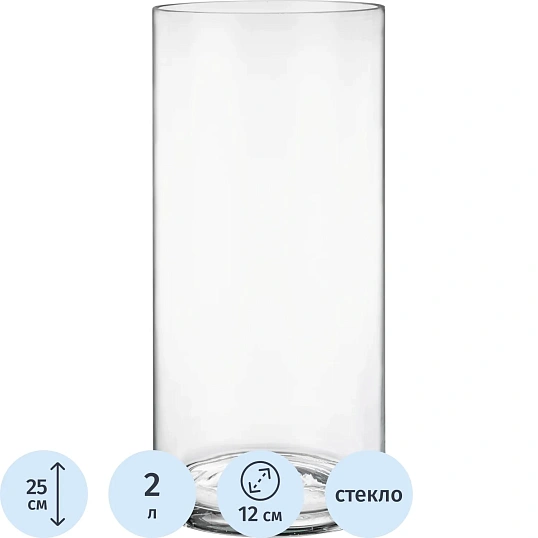 Ваза для цветов CYLINDER 12x25СМ 380-504