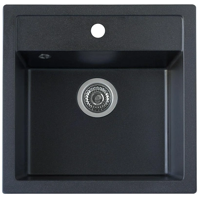 Мойка врезная Юкинокс Dvina-10, с сифоном, Черный