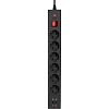 Сетевой фильтр Buro BU-SP1.8_USB_2A-B 1.8м (6 розеток) черный